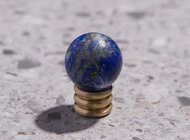 RAIDSTONE - Ручка из латуни с синем натуральным камнем круглая