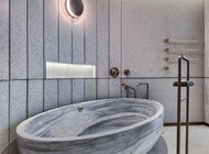 RAIDSTONE - Бело-серая ванна из мрамора