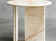 RAIDSTONE - Кофейный столик бело-золотой круглый