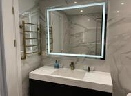 RAIDSTONE - Столешница с раковиной на ванную белая с зеркалом