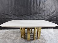 RAIDSTONE - Журнальный столик из мрамора и латуни белый