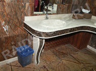 RAIDSTONE - Стол из мрамора Имперадор дарк и Крема нова для ванной комнаты