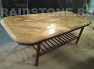 RAIDSTONE - Журнальный столик из мрамора Дайно Нуволатто на деревянном подстолье