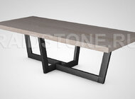 RAIDSTONE - Обеденный стол со столешницей из травертина на подстолье из металла