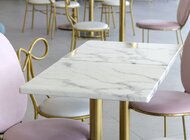 RAIDSTONE - Кофейный столик мрамор Волокас бело-серый