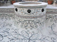 RAIDSTONE - Облицовка фонтана в бассейне мраморной мозаикой