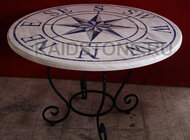 RAIDSTONE - Мраморный столик (Роза ветров) для павильона
