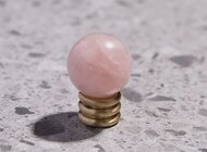 RAIDSTONE - Ручка из латуни с розовым натуральным камнем круглая