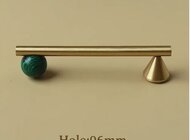 RAIDSTONE - Ручка из латуни под золото с зеленым натуральным камнем