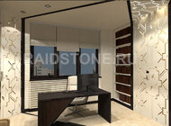 RAIDSTONE - Дизайн проект интерьера квартиры с элементами ар-деко (гостиная, кабинет, кухня)
