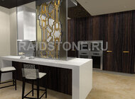 RAIDSTONE - Дизайн проект интерьера квартиры с элементами ар-деко (гостиная, кабинет, кухня)