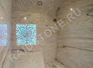 RAIDSTONE - Облицовка стен, пола и лежаков турецкой бани мрамором Палисандро классико