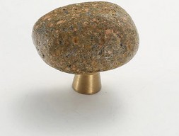 Ручки-шары из латуни и речного камня Sph_03